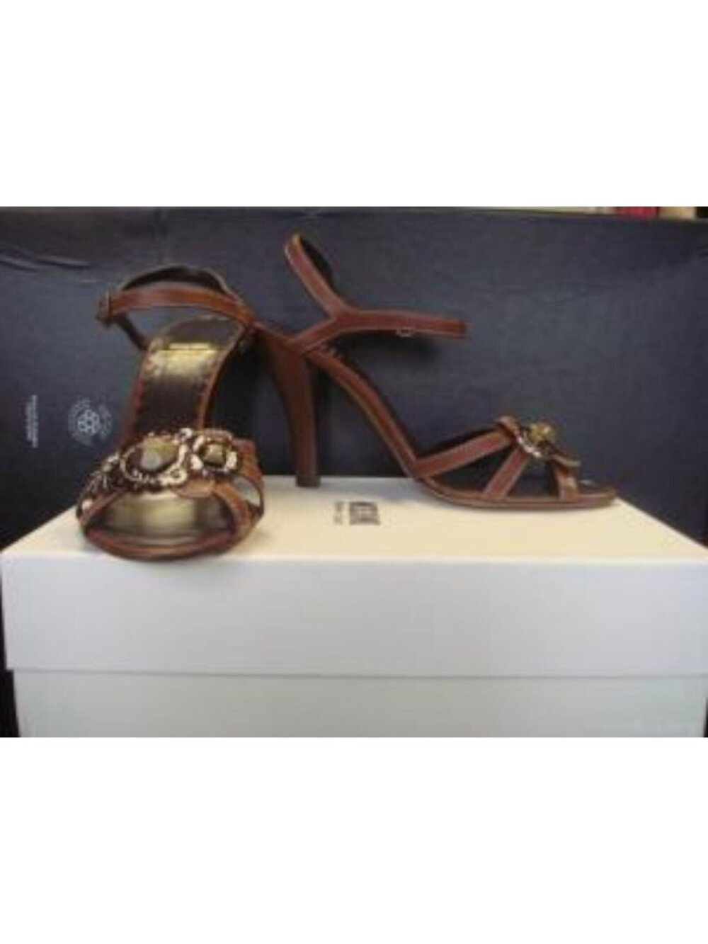 Moschino Flower Sandals Womens 9 US EU 39 - Brown, New in Box,